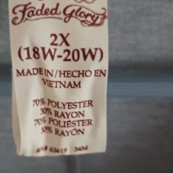 Faded Glory Cowl Drape Neck Gray Top Blouse Pullover Size 2X - Picture 4 of 8